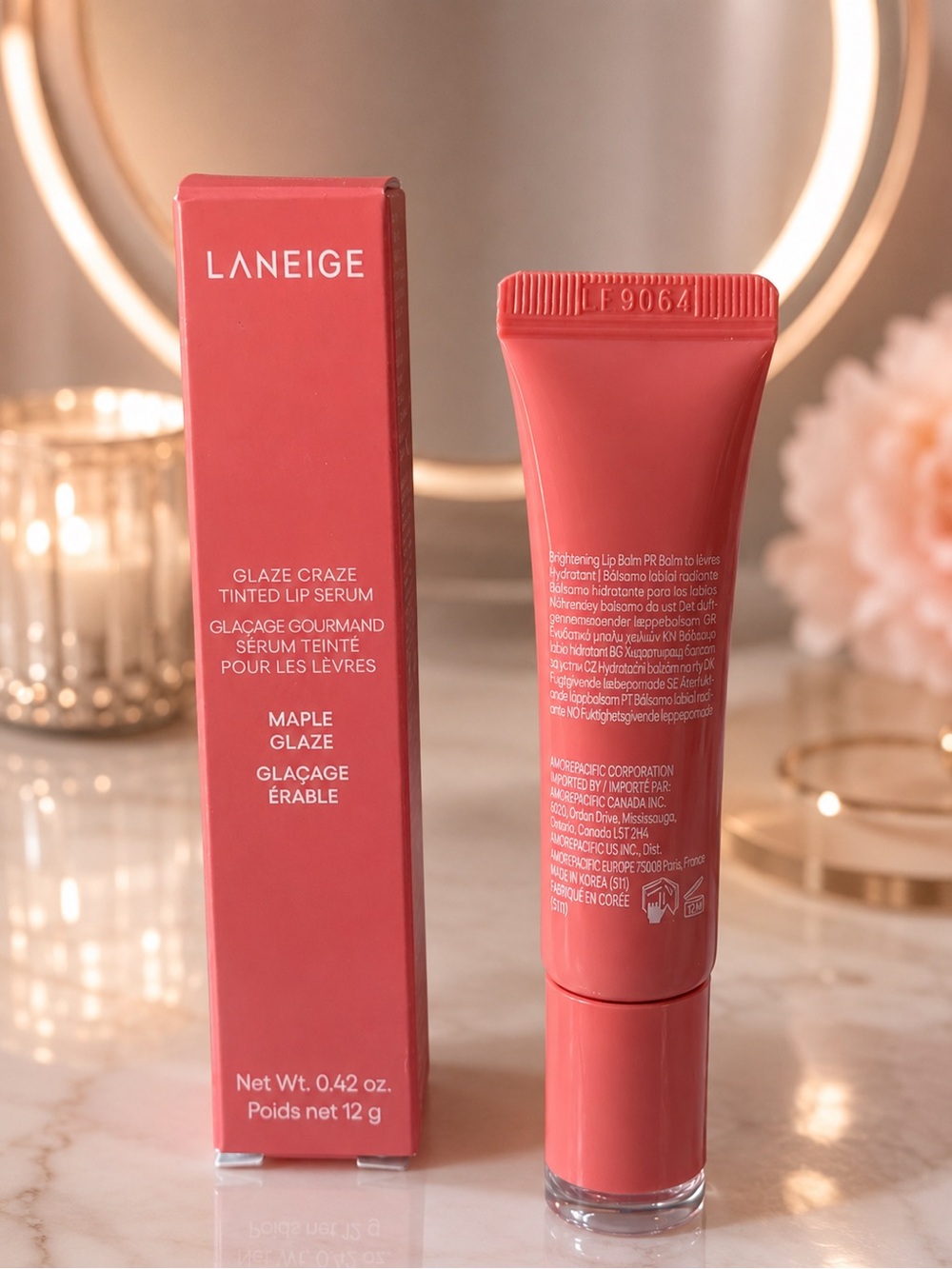 LANEIGE Glaze Craze Tinted Lip Serum - Coral Peach - Picture 2 of 3